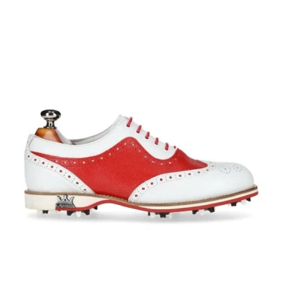 Lambda Golf Women's Tivoli Golf Shoes In White/red