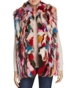 Adrienne Landau Fox-fur Vest In Bright/multi