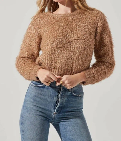 Astr Alma Sweater In Taupe Gold In Brown