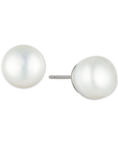 Carolee Silver-tone Freshwater Pearl (10mm) Stud Earrings