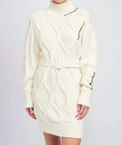 En Saison Lena Mini Dress In Cream In White