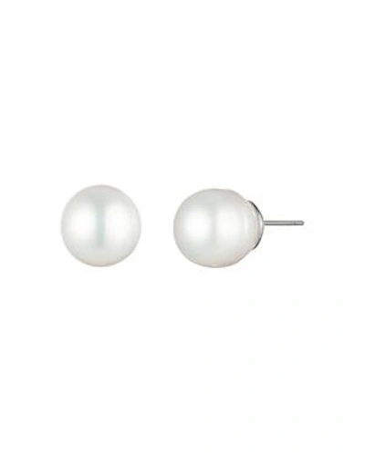 Carolee Silver-tone Freshwater Pearl (8mm) Stud Earrings