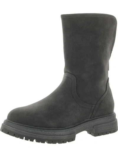 Roxy Autumn Womens Faux Leather Cozy Booties In Grey