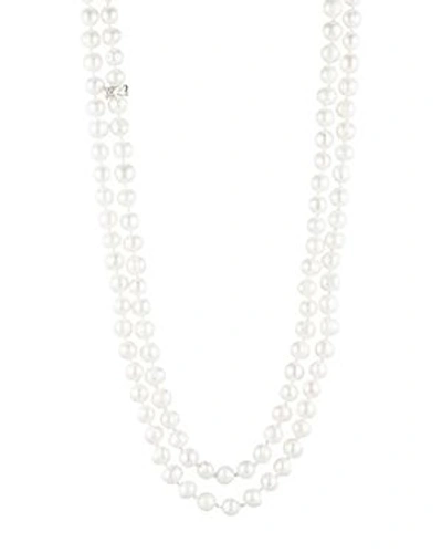 Carolee Silver-tone Imitation & Freshwater Pearl (10mm) Knotted 64" Strand Necklace