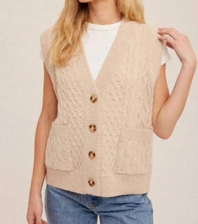 Hem & Thread Lydia Sweater Vest In Beige