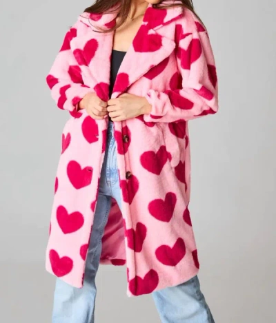 Buddylove Blinded By Love Fur Coat In Pink