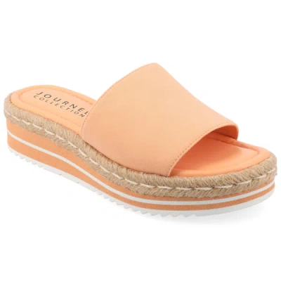 Journee Collection Women's Rosey Tru Comfort Foam Wide Width Wedge Heel Espadrille Sandals In Orange