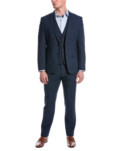 Hugo Boss 3pc Slim Fit Wool-blend Suit In Blue