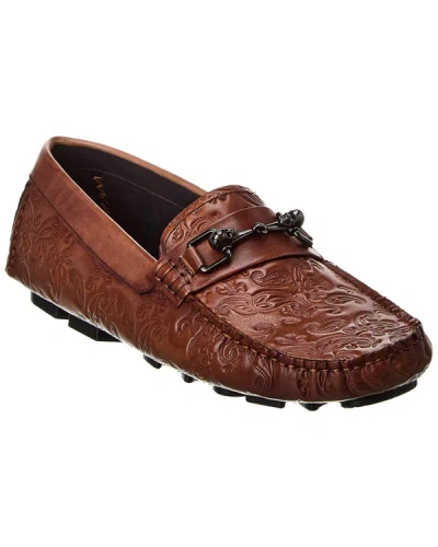 Robert Graham Tequila Leather Driver In Brown