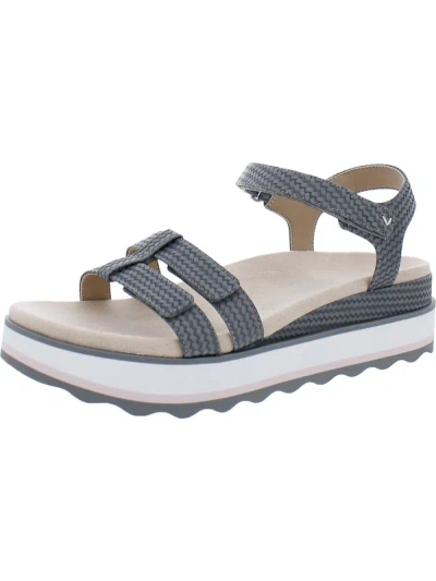 Vionic Lex Womens Open Toe Ankle Strap Wedge Sandals In Grey