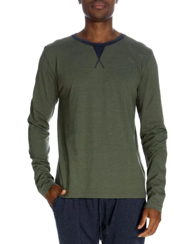 Unsimply Stitched Contrast Crewneck Shirt In Green