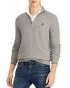 Polo Ralph Lauren Men's Textured Half-zip Sweater In Fawn Grey Heather