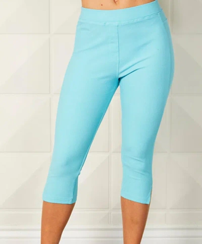 French Kyss Capri Jegging In Aqua In Blue