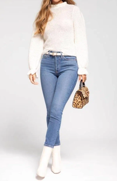 Re/done 90s High Rise Ankle Crop In Cadet Indigo In Multi