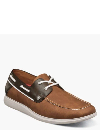 Stacy Adams Men's Reid Moc Toe Boat Shoe In Cognac Multi In Brown