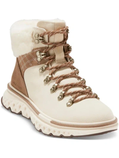 Zerogrand Cole Haan 5zg Explore Womens Faux Suede Faux Fur Winter & Snow Boots In White