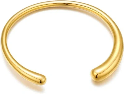 Liv Oliver 18k Gold Open Polished Cuff Bangle