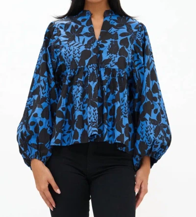 Oliphant Mandarin Balloon Top In Willow Blue