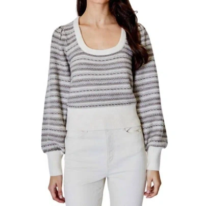 Dh New York Amara Sweater In Ivory Combo In Grey