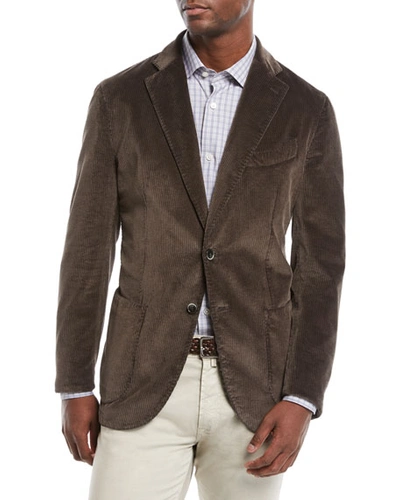 Lbm . Slim Fit Garment-dyed Corduroy Sport Coat In Dark Brown