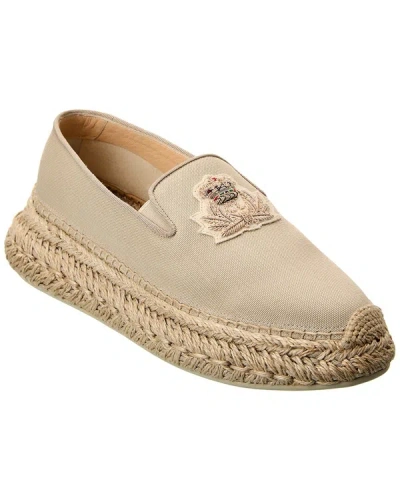 Christian Louboutin Espananou Canvas Platform Espadrille In Beige