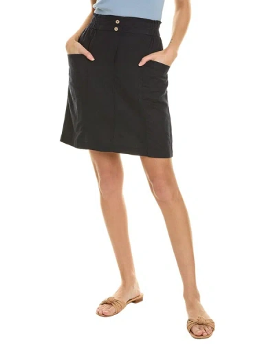 Ellen Tracy Paperbag Linen-blend Skirt In Black