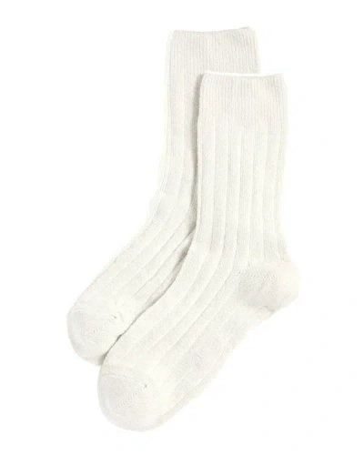 Stems Lux Cashmere & Wool-blend Crew Sock Gift Box In Beige