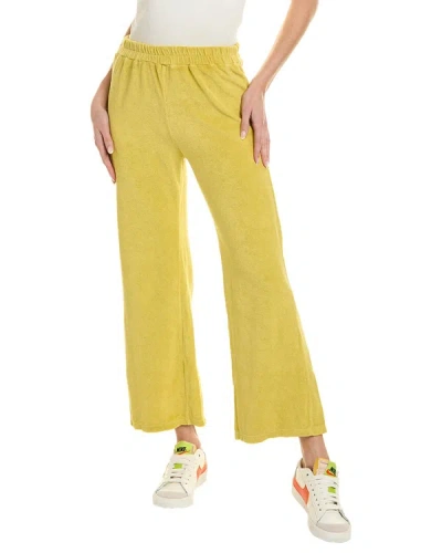 Monrow Terry High-waisted Flare Sweatpant In Yellow