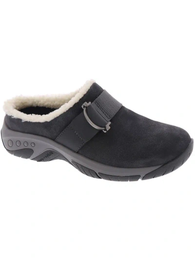 Easy Spirit Womens Suede Comfy Clogs In Black
