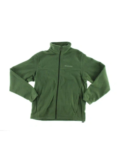 Columbia Mens Fleece Long Sleeve Jacket In Green