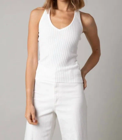 Olivaceous Gianna Ribbed Halter Top In White