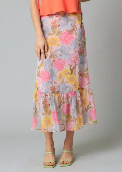 Olivaceous Elisa Maxi Skirt In Pink