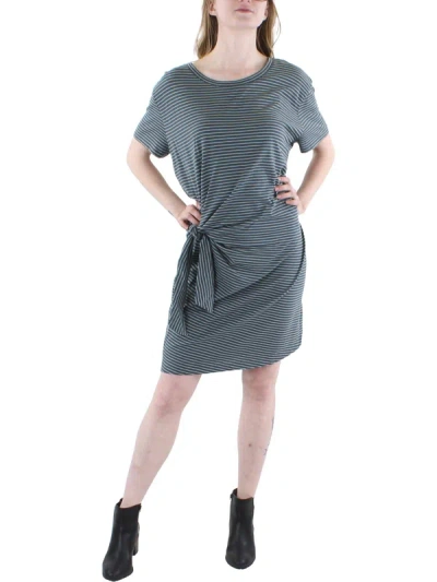 Vince Womens Side Tie Knee T-shirt Dress In Grey