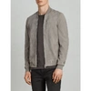 Allsaints Kemble Suede Slim Fit Bomber Jacket In Ash Grey