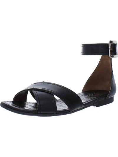Naturalizer Womens Faux Leather Sandals Ankle Strap In Black