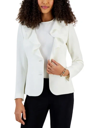 Kasper Petites Womens Office Suit Seperate Two-button Blazer In White