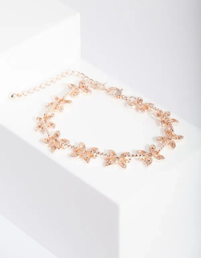 Lovisa Rose Gold Floral Diamante Bracelet