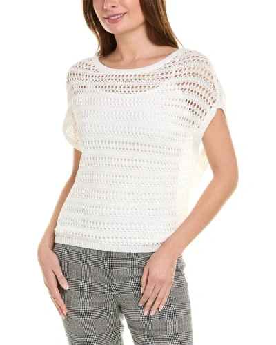 Joseph Ribkoff Open Knit Top In White