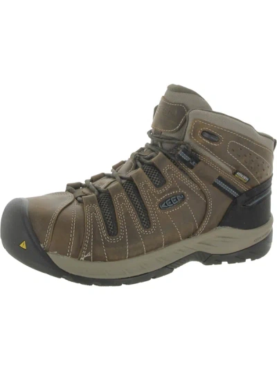 Keen Flint Ii Mens Arch Support Lace-up Work & Safety Boot In Brown