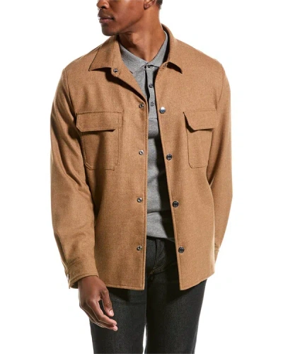 Hugo Boss Wool-blend Jacket In Brown