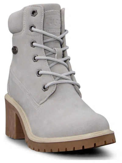 Lugz Clove Womens Faux Suede Lace-up Ankle Boots In Grey