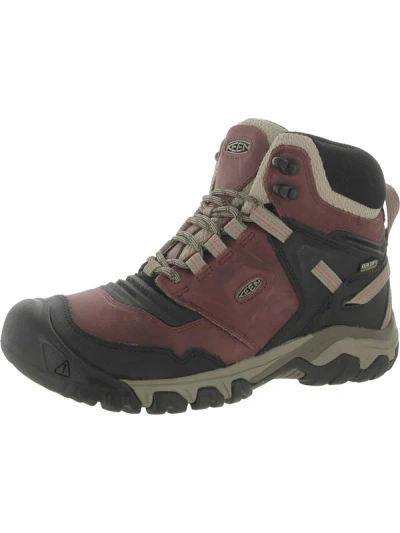 Keen Womens Leather Outdoor Hiking Boots In Black