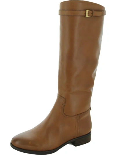 Sam Edelman Pierce Womens Leather Athletic Fit Knee-high Boots In Brown
