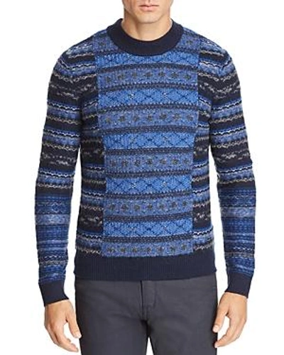 Hugo Boss Akarquard Fair-isle Sweater In Blue