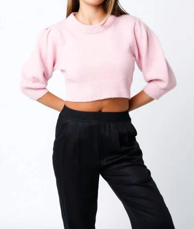 Olivaceous Betty Cropped Sweater In Pink