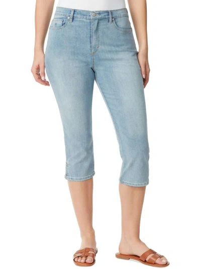 Gloria Vanderbilt Amanda Womens High Rise Light Wash Capri Jeans In Blue
