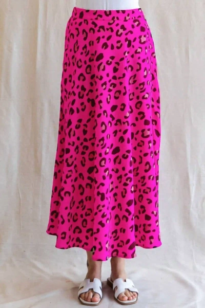 Jodifl Hot Pink Leopard Circle Skirt