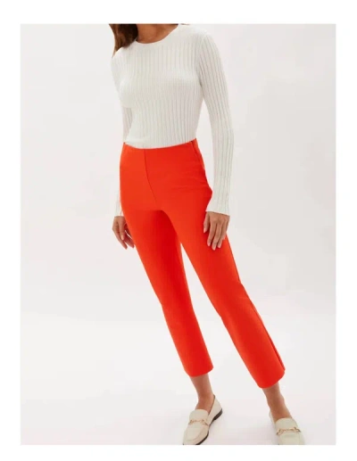 Ecru Prince Crop Flare Pant In Poppy In Orange