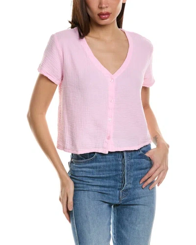 Monrow Gauze Shirt In Pink