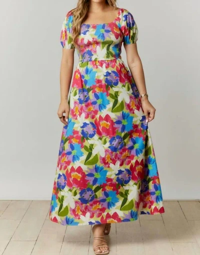 Peach Love Bad Idea Abstract Floral Print Maxi Dress In Multi